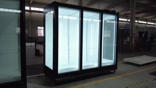 Vitrine de exibição de porta de vidro completo para refrigerador comercial para congelador de bebidas/frutas e vegetais